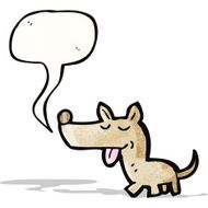 little dog with speech bubble
