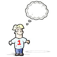 cartoon boy with thought bubble N15