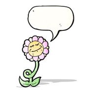 cartoon flower with speech bubble N55