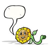 happy cartoon sunflower