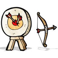 archery target and bow cartoon