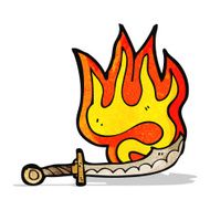 cartoon flaming sword N6