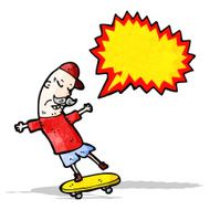cartoon old man on skateboard N2