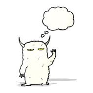 cartoon snowm monster waving