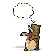 cartoon bear with thought bubble N28