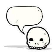 spooky skull symbol with speech bubble