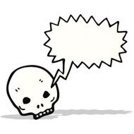spooky skull symbol with speech bubble N2