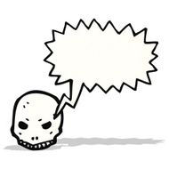 spooky skull symbol with speech bubble N3