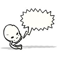 spooky skull symbol with speech bubble N4