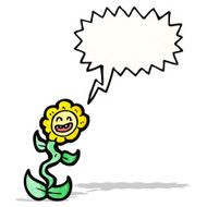 cartoon flower with face N3
