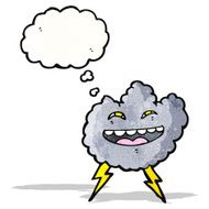 cartoon happy storm cloud