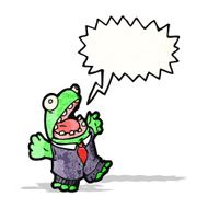 cartoon frog in suit