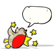 cartoon christmas robin N29