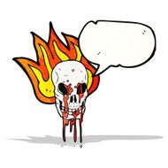 Cartoon Flaming Skull N25