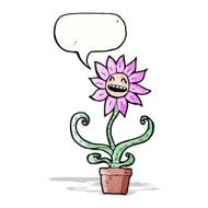 cartoon flower with speech bubble N57