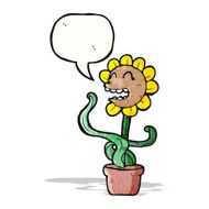 cartoon flower with speech bubble N58