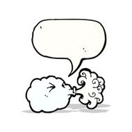 Cartoon Cloud Blowing Wind N3