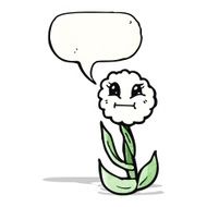 cartoon flower with speech bubble N60