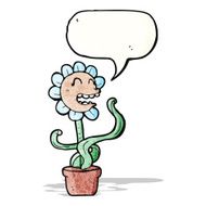 cartoon flower with speech bubble N61