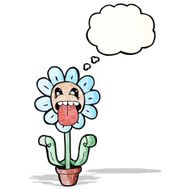 cartoon flower with thought bubble N43