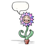 cartoon flower with speech bubble N62