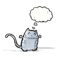 funny cartoon cat with thought bubble N12