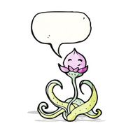 cartoon flower with speech bubble N64