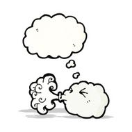 cute cartoon cloud with thought bubble N3