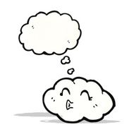 cute cartoon cloud with thought bubble N4