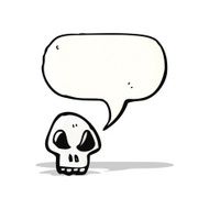 cartoon skull with speech bubble N45
