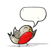 cartoon robin with thought bubble N45