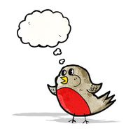 robin with thought bubble cartoon N2