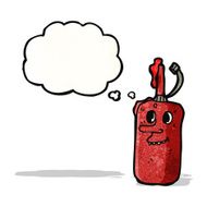 ketchup bottle with thought bubble cartoon