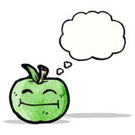 cartoon apple with thougth bubble N2