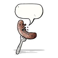 cartoon sausage with speech bubble N27