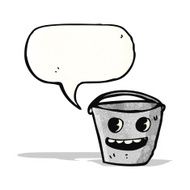 happy bucket cartoon character