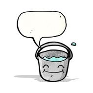 happy bucket cartoon character N2