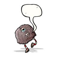 funny cartoon monster with speech bubble N37