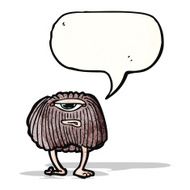 funny cartoon monster with speech bubble N38