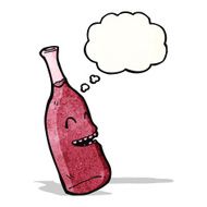 red wine bottle with speech bubble