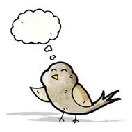 cartoon bird with thought bubble N313