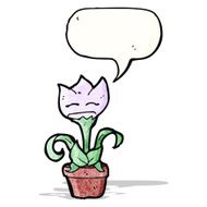 cartoon flower with speech bubble N65
