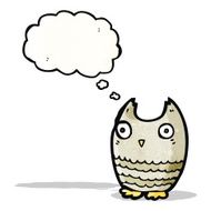 cartoon owl with thought bubble N76