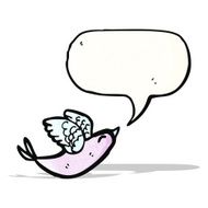 cartoon bird with speech bubble N333