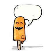 cartoon ice lolly with speech bubble