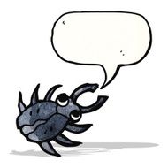 cartoon beetle with speech bubble N2