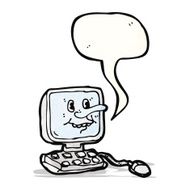 cartoon talking computer character