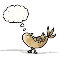 cartoon bird with thought bubble N315