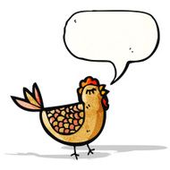 chicken with speech bubble cartoon N2