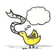 singing bird with thought bubble